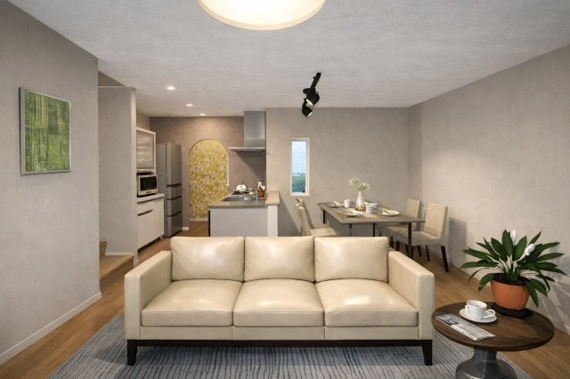 西京極東大丸町　新築参考Bプランの完成予想図|【LDKイメージパース：新築参考Bプラン】
（新築参考Bプラン9476㎡、建物価格1898万円）