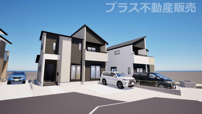 【外観】 | 糟屋郡須恵町大字旅石24期　3号棟（全4棟）【仲介手数料無料・0円】 | 完成イメージの外観パースです。