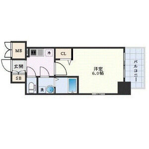 エスリード大阪ザ・ルクスの間取り
