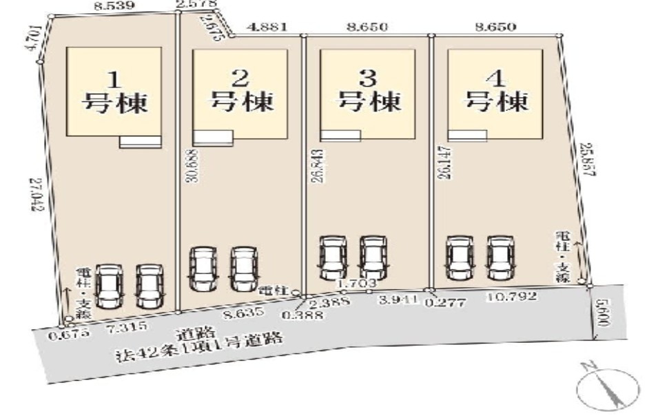 都賀町平川　新築戸建1-2の区画図