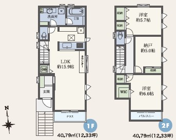 練馬区関町北4丁目　新築一戸建　西武新宿線　武蔵関の間取り