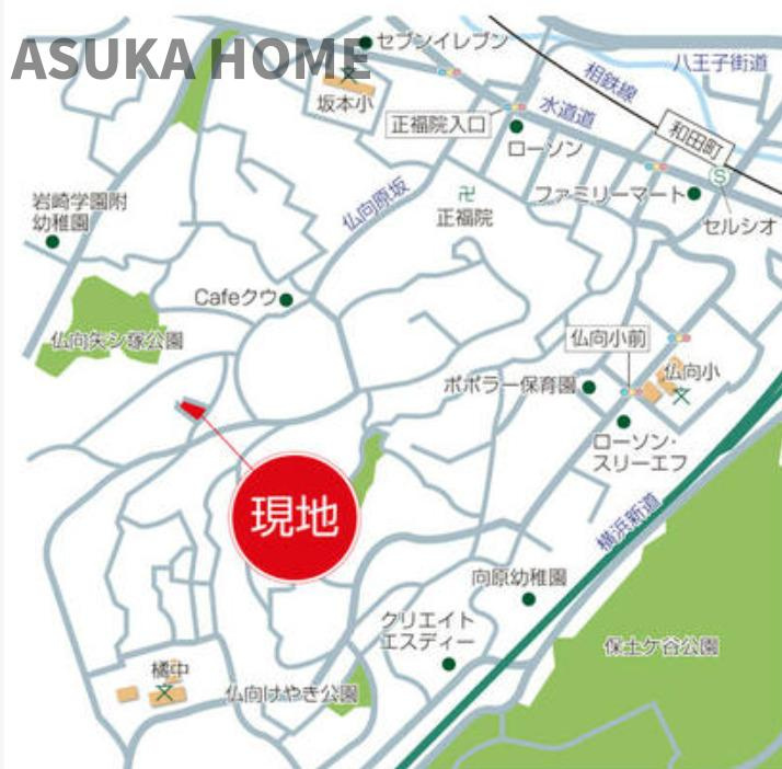 横浜市保土ヶ谷区仏向町の地図|自然たっぷりな閑静な住宅地になります。最寄り駅に徒歩１５分の便利な立地です。