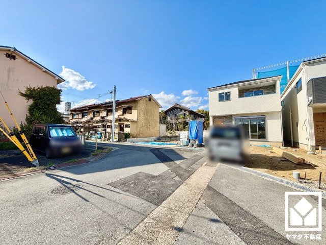 八幡市八幡園内　2期　1号地の前面道路含む現地写真|4月5日　現地写真更新