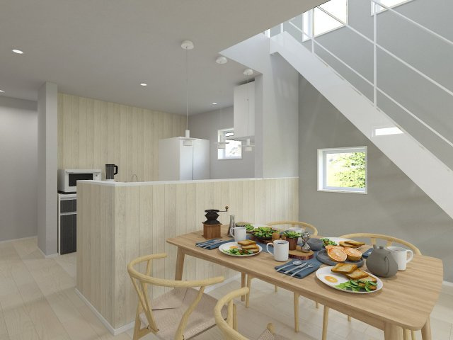南区観音町｜名古屋市の戸建ならホームアップの居間・リビング|【売主施工例】南から陽射しが入り明るいリビング