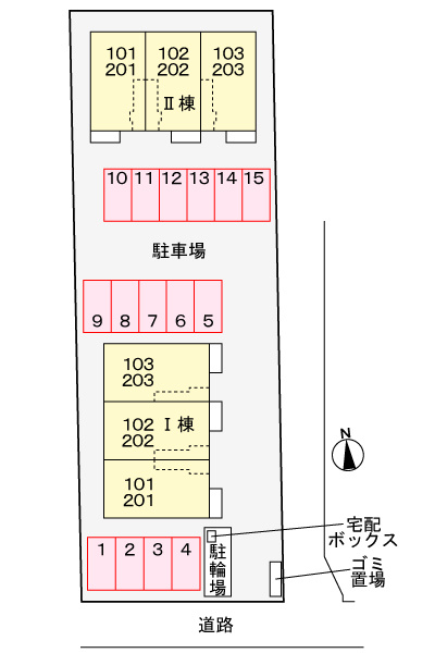 なごみテラス　Ⅱの駐車場|駐車場