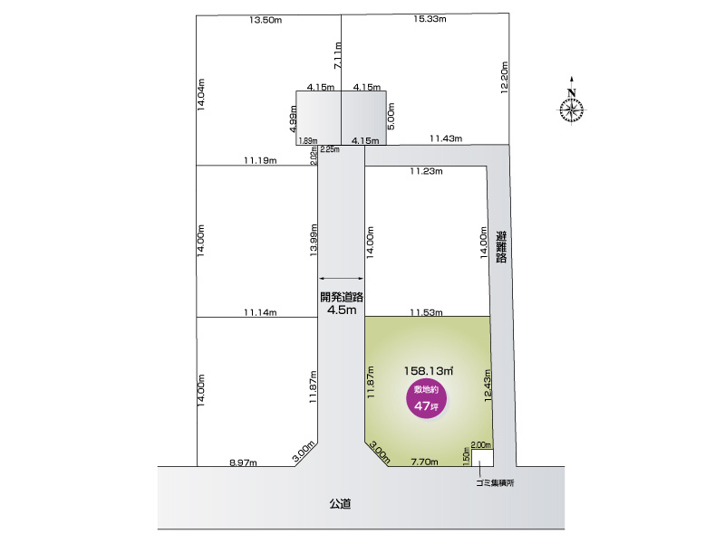 行田市谷郷３丁目39期４号棟　区画図
