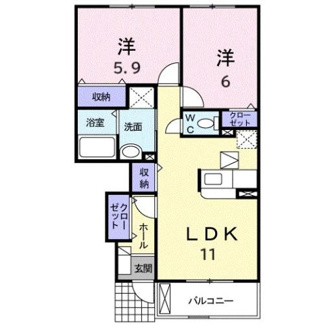 【間取り】 | ロータス鳥生　Ｄ