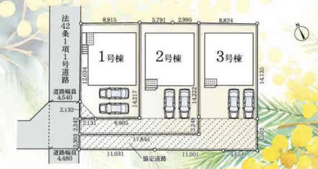 【区画図】 | 鴻巣市鴻巣第1　CRADLE GARDEN　新築戸建　全3棟　1号棟