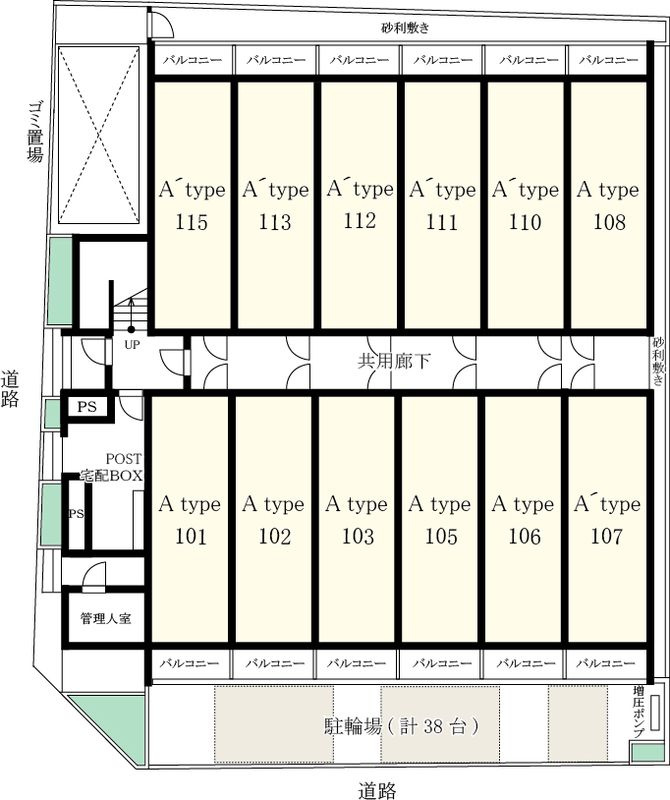 ヴィラ川口元郷の区画図