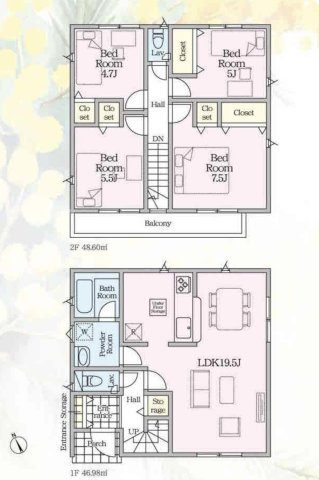 【間取り】 | 鴻巣市鴻巣第1　CRADLE GARDEN　新築戸建　全3棟　2号棟