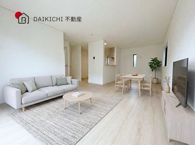 【居間・リビング】 | 鴻巣市鴻巣第1　CRADLE GARDEN　新築戸建　全3棟　2号棟 | ※CGで加工しています。※家具付き販売ではございません。