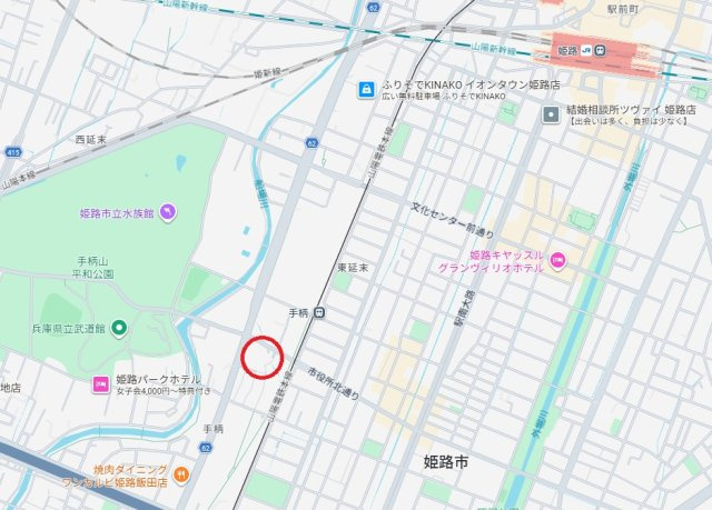 プレサンスロジェ姫路Ⅱ　　山陽電鉄「手柄駅」徒歩5分の地図