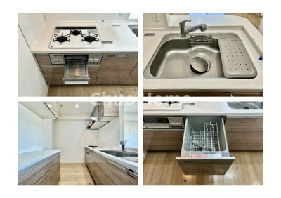 【キッチン】 | パレステージ浅草橋 | 【システムキッチン】ワイドで収納豊富な使い勝手の良いカウンターキッチンには、食洗器や三ツ口コンロ・魚焼きグリルなどの便利な設備が標準完備されています。