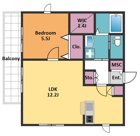 【間取り】 | ラフィネ久我山 | 収納豊富な1LDK！