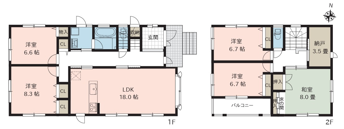 北区松浜6丁目　中古戸建の間取り