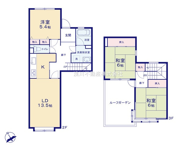 グリーンヒル寺田　１２５号棟の間取り|～南西向き3LDK　陽当たり良好、メゾネットタイプの間取りです～
