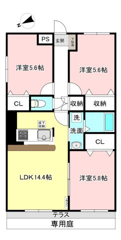 【間取り】 | ライリッヒ・ストーレ | カップルさんやファミリーさんにもオススメの3LDKタイプ！なんと言っても角部屋なのが嬉しい♪