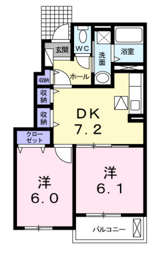 東村山市廻田町１丁目のアパートの間取り