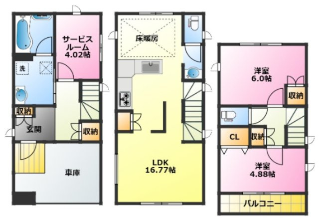 川崎市中原区木月3丁目戸建の間取り|駐車場付き♪