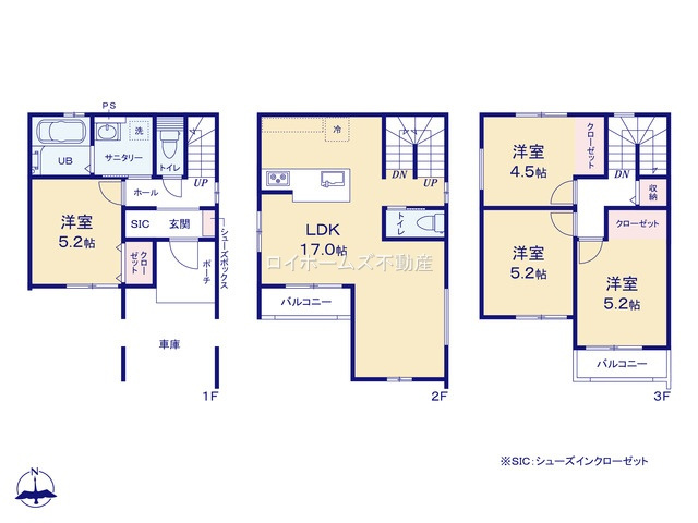 【間取り】 | 名古屋市西区坂井戸町153『仲介料無料』新築戸建て | 1号棟