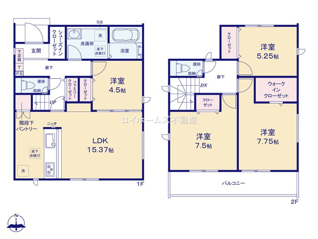 【間取り】 | 丹羽郡大口町中小口２丁目320『仲介料無料』新築戸建て | 1号棟