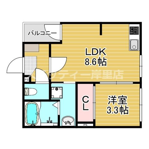 ハーモニーテラス安立Ⅳの間取り
