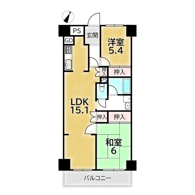 紫野スカイハイツの間取り