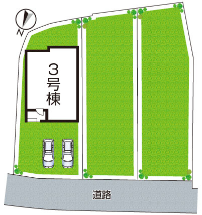 25(土)26(日)29(祝)現地説明会　枚方市甲斐田町　全3邸の区画図|全３区画