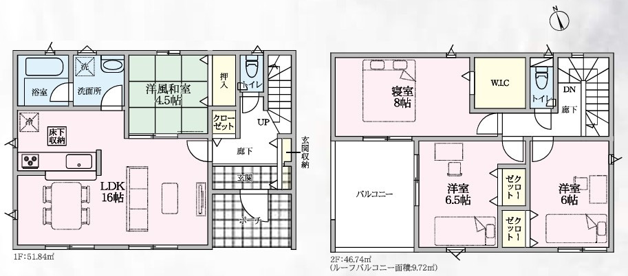 Cradle garden　本庄市下野堂第6の間取り|図面と現況が異なる場合、現況を優先とします。