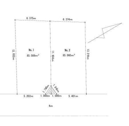 平塚市榎木町　売地    全２区画の土地図|対象No2