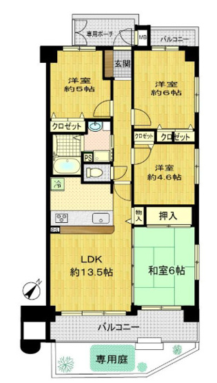 【間取り】 | リベール加古川I　1階 | 4LDKです。