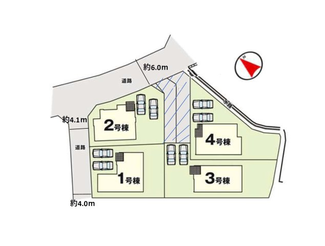 那珂川市今光５丁目第1-4棟（3号棟）　の区画図|配置図（3号棟）