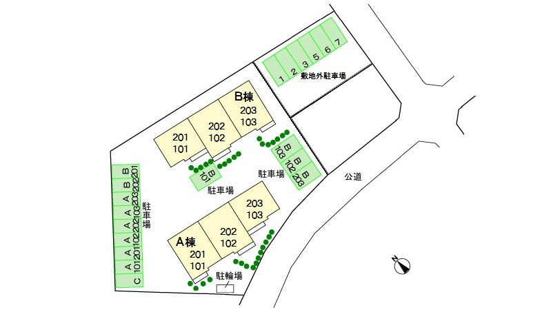 クレストールつつじが丘 Aの区画図