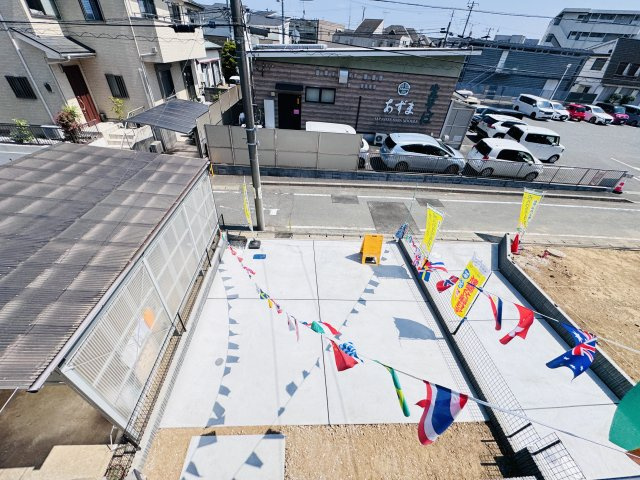 松戸市三矢小台３丁目新築戸建【矢切小学校：7分】の展望|バルコニーより道路側眺望・南東道路で日当たり良好♪