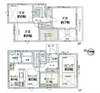 【間取り】 | 川口市鳩ケ谷本町３丁目　中古戸建