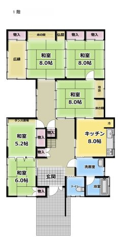米沢市城西２丁目　二階建て中古住宅の間取り|１階