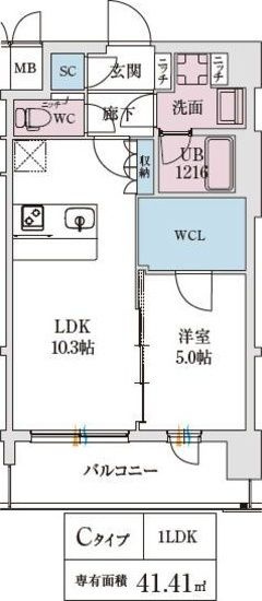 スプランディッド弁天町WESTの間取り