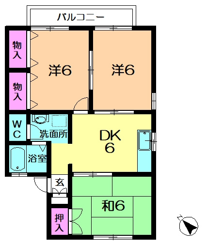 【間取り】 | セジュール高の原E