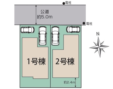 松戸市上本郷の区画図|2棟販売中！