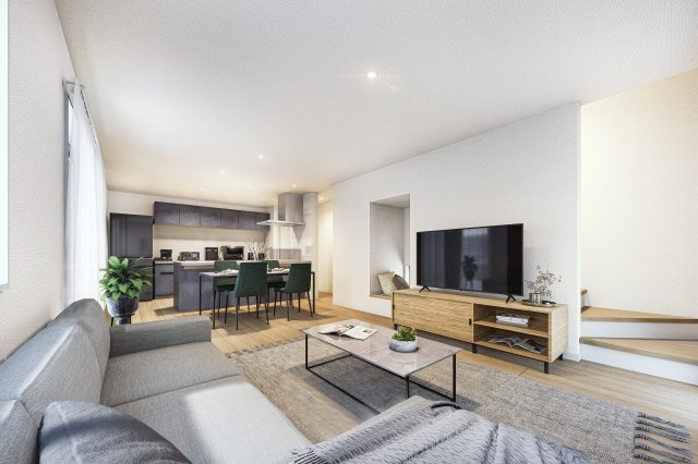 静岡市葵区新伝馬２丁目１期の完成予想図|※完成後の暮らしをイメージした内観パースです