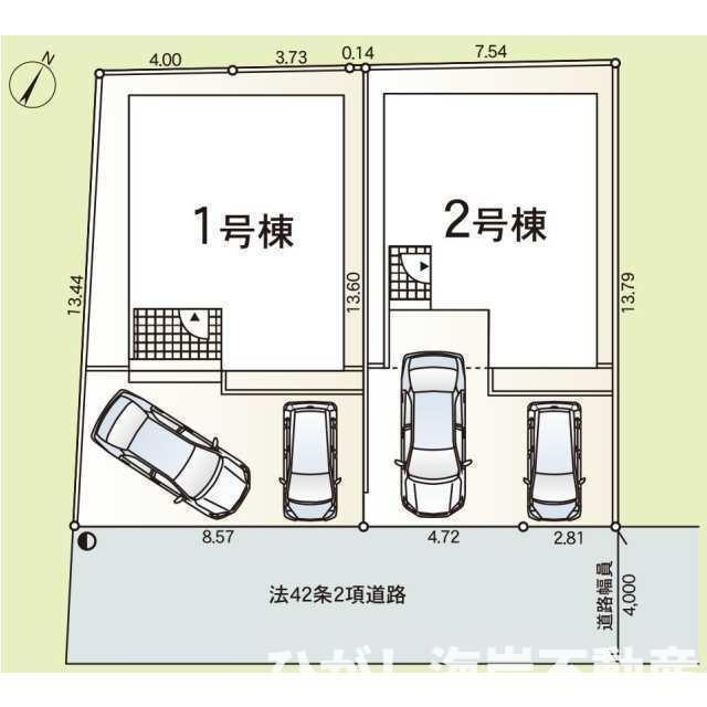 平塚市達上ケ丘　新築戸建　全2棟の区画図| 対象2号棟
