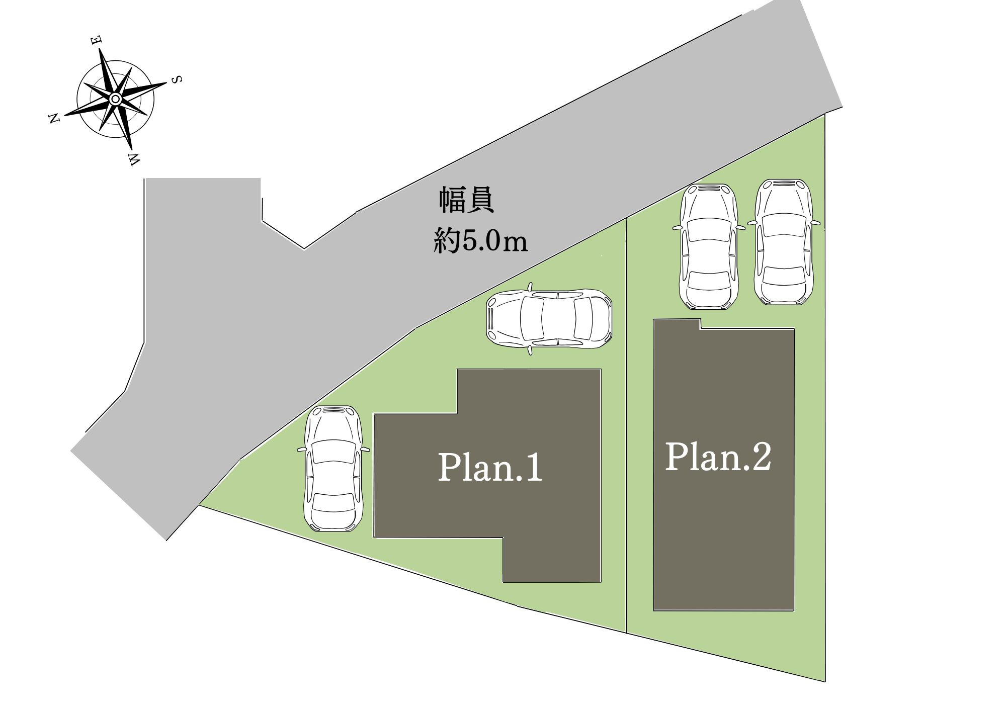 ＼新築モデルハウス／　好評販売中！　静岡市葵区新伝馬１期　全２邸の区画図