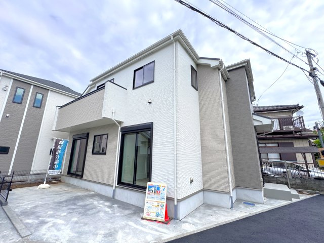 松戸市小山新築戸建【南部小学校：4分】の外観|B号棟外観・完成済み内覧可能です！