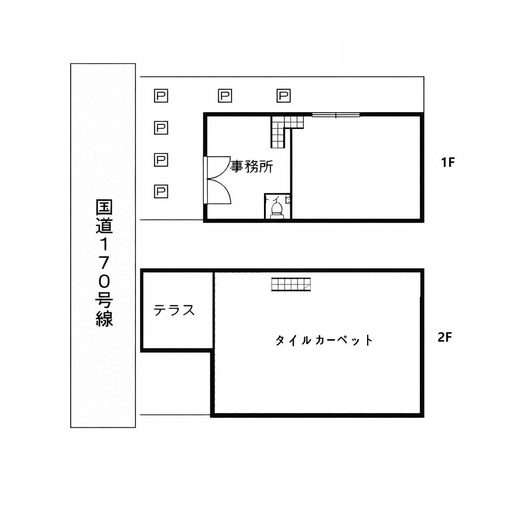 八尾市郡川2丁目　工場・店舗の間取り