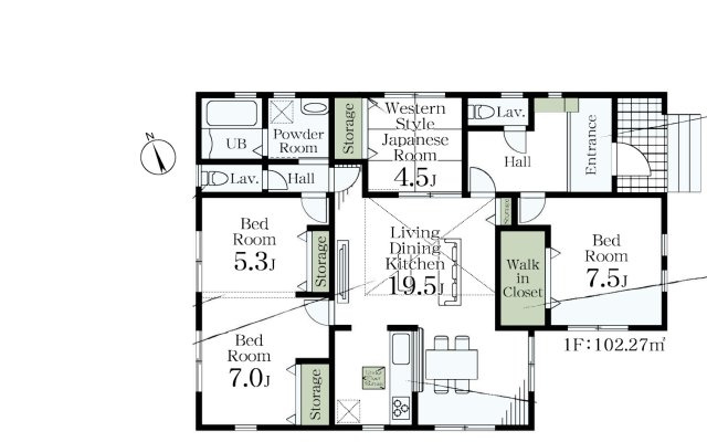 【間取り】 | Livele Garden.S　加須市日出安　新築戸建　全3棟　1号棟