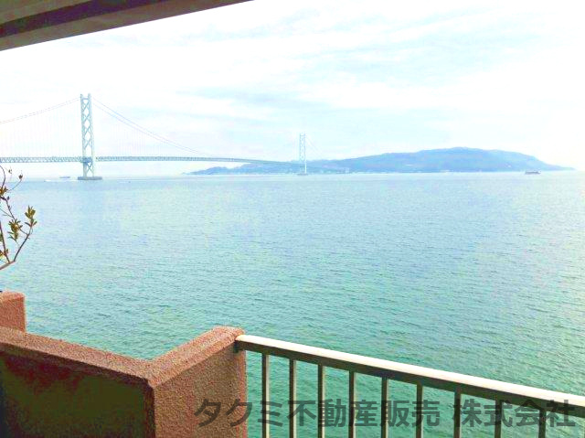 ライオンズマンション舞子６F　パノラマオーシャンビューの展望|海・淡路島・明石海峡大橋が一望