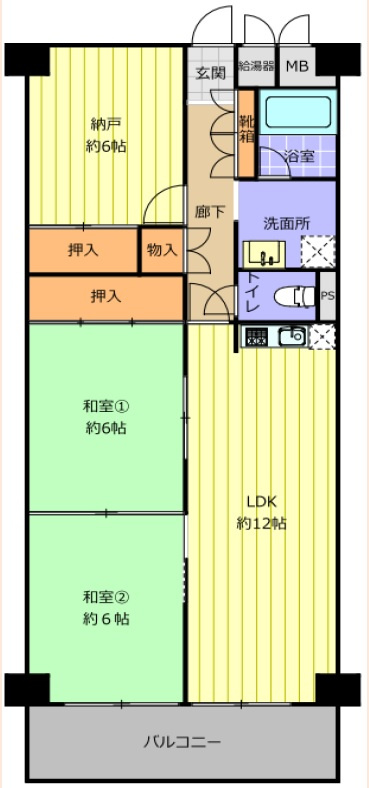 ライオンズマンション舞子６F　パノラマオーシャンビューの間取り