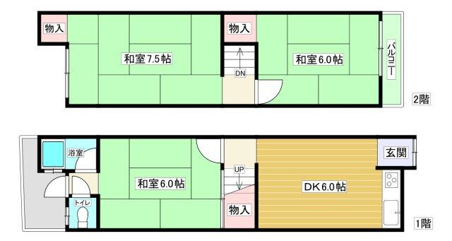 【間取り】 | 御幣島5丁目貸家