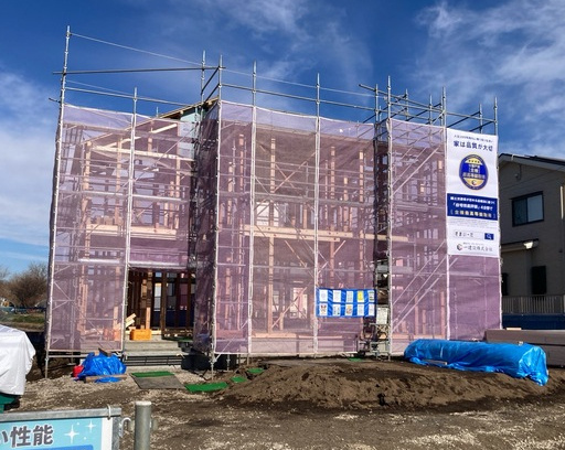 リーブルガーデンＳ第9前橋富士見町原之郷　1号棟の前面道路含む現地写真|現在建築中です。４月完成予定です。
同仕様の物件はいつでもご見学できますのでお気軽にお問い合わせください。