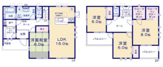 リーブルガーデンＳ第9前橋富士見町原之郷　1号棟の間取り|収納充実♪4LDKで陽当たり良好な間取りです！
土地面積381.74㎡、建物面積122.55㎡で十分な広さです！
